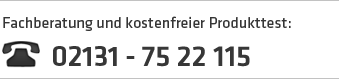 Fachberatung und kostenloser Produkttest - 02131 - 75 22 115